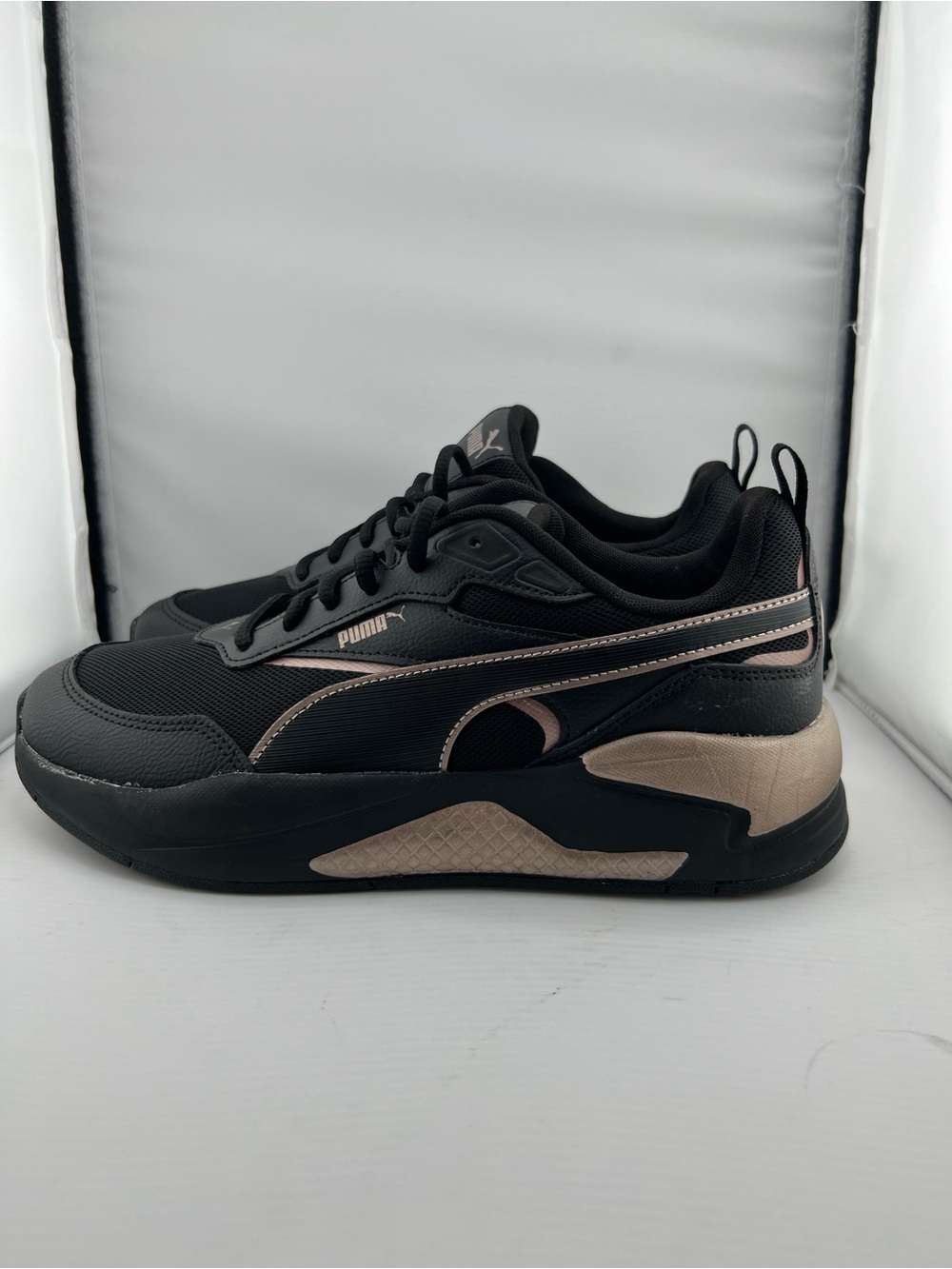 Puma Black Rose Gold Chunky Athletic Running Sneakers Women’s Size 10 - Picture 3 of 15